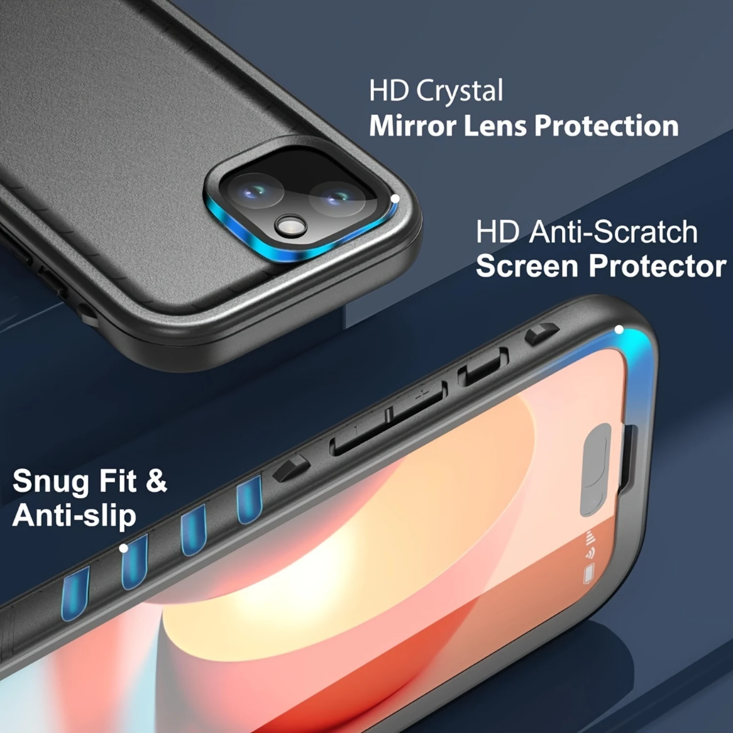 Водонепроницаемый чехол для iPhone 15 14 Plus 13 12 11 Pro Max SE — защитная пленка всего тела