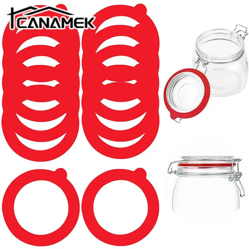 

5Pcs Silicone Replacement Gasket Airtight Seals Rings Leak Proof Canning Seals for Glass Clip Top Jars Storage Containers