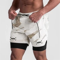 summer sports mens shorts 2 in 1 camo shorts jogger running workout fitness training multifunctional pants quick dry gym shorts