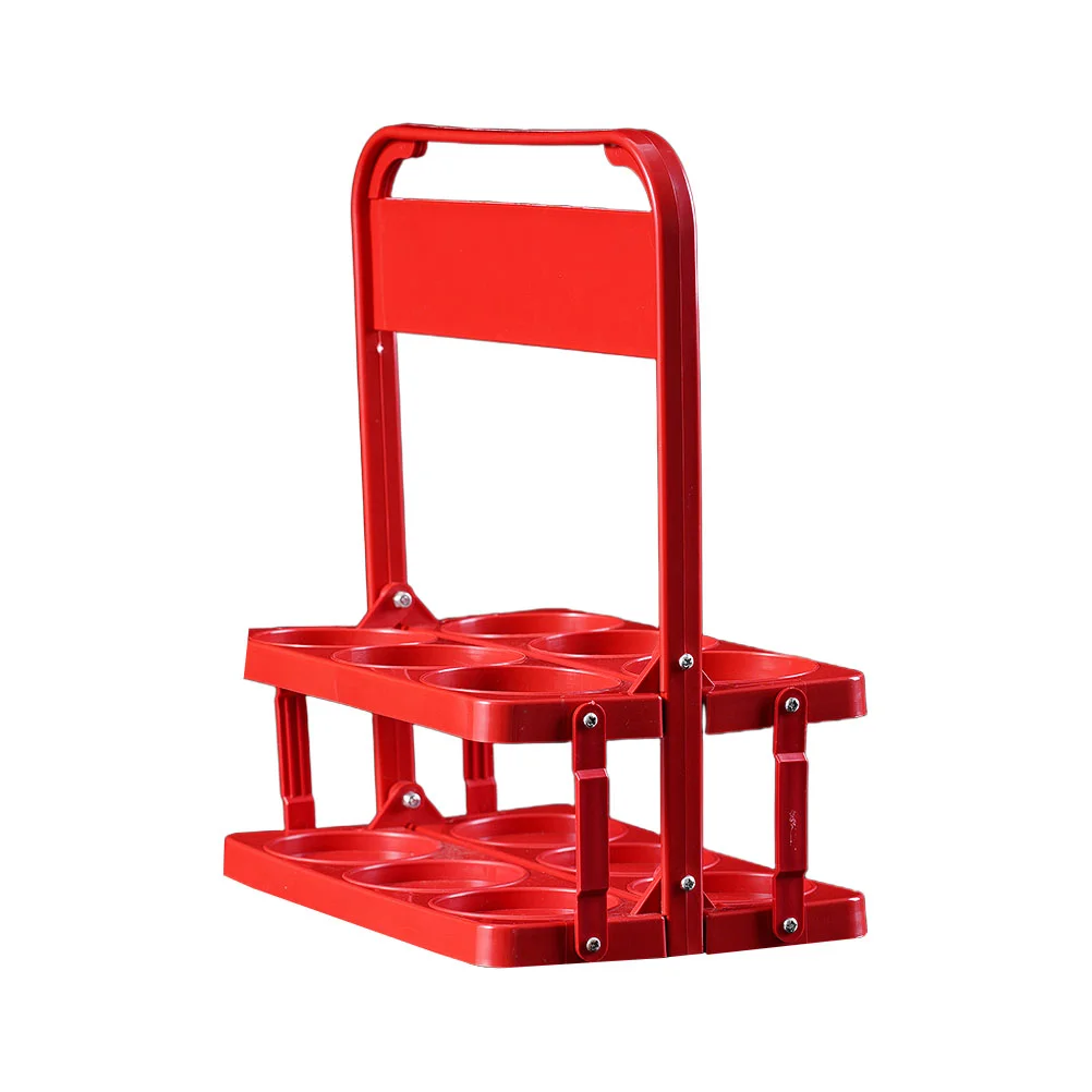 

Bottle Carrierbeer Cup Basketholder Caddy Delivery Foldable Rack Out Take 6 Beverage Driver Stand Supply Bar Tabletop Metal