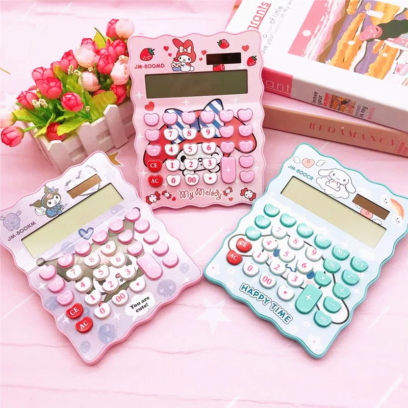 

Sanrio Kawaii Calculators Kuromi Cinnamoroll Cute Anime Student Learning Stationery Calculator Numbers Toys Girls Birthday Gifts