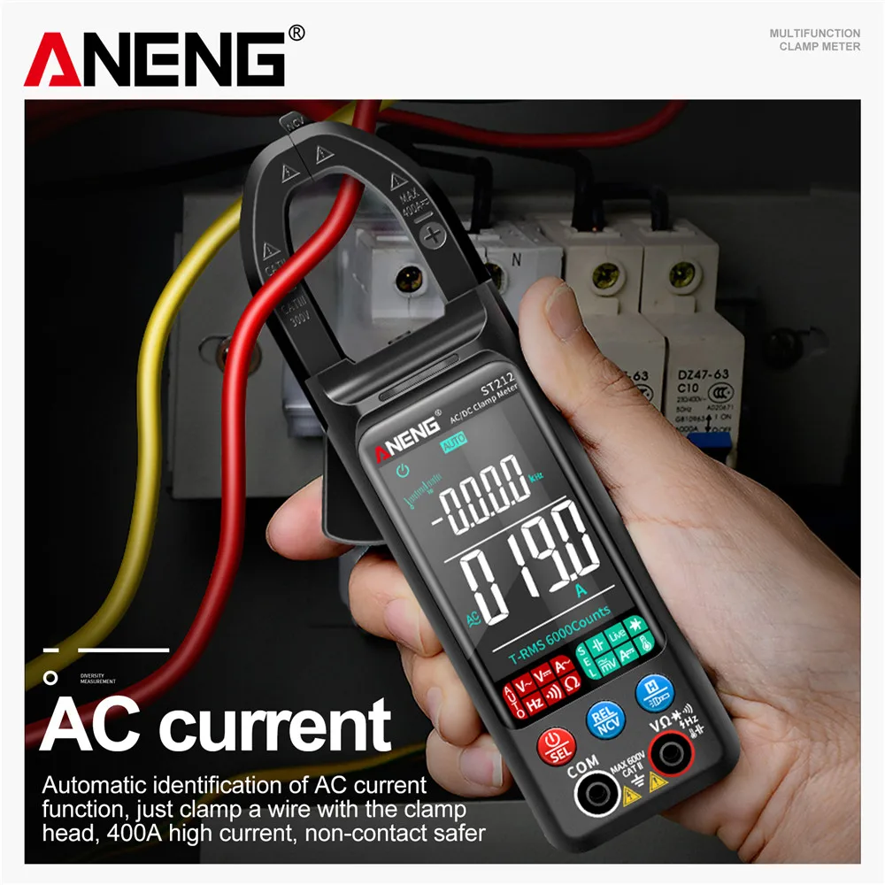 ANENG ST212 цифровой клещи токоизмерителные мультиметр 6000 отсчетов 400A Amp токовые ac dc