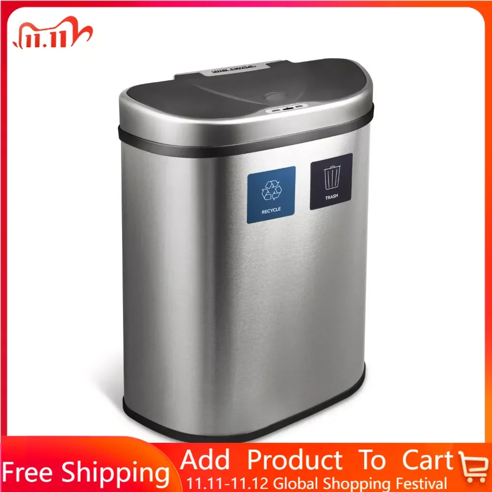 

18.5 Gal / 70 L Motion Sensor Stainless Steel Kitchen Trash Can Free Shipping Dustbin Recycle Bin Food Waste Household Cleaning