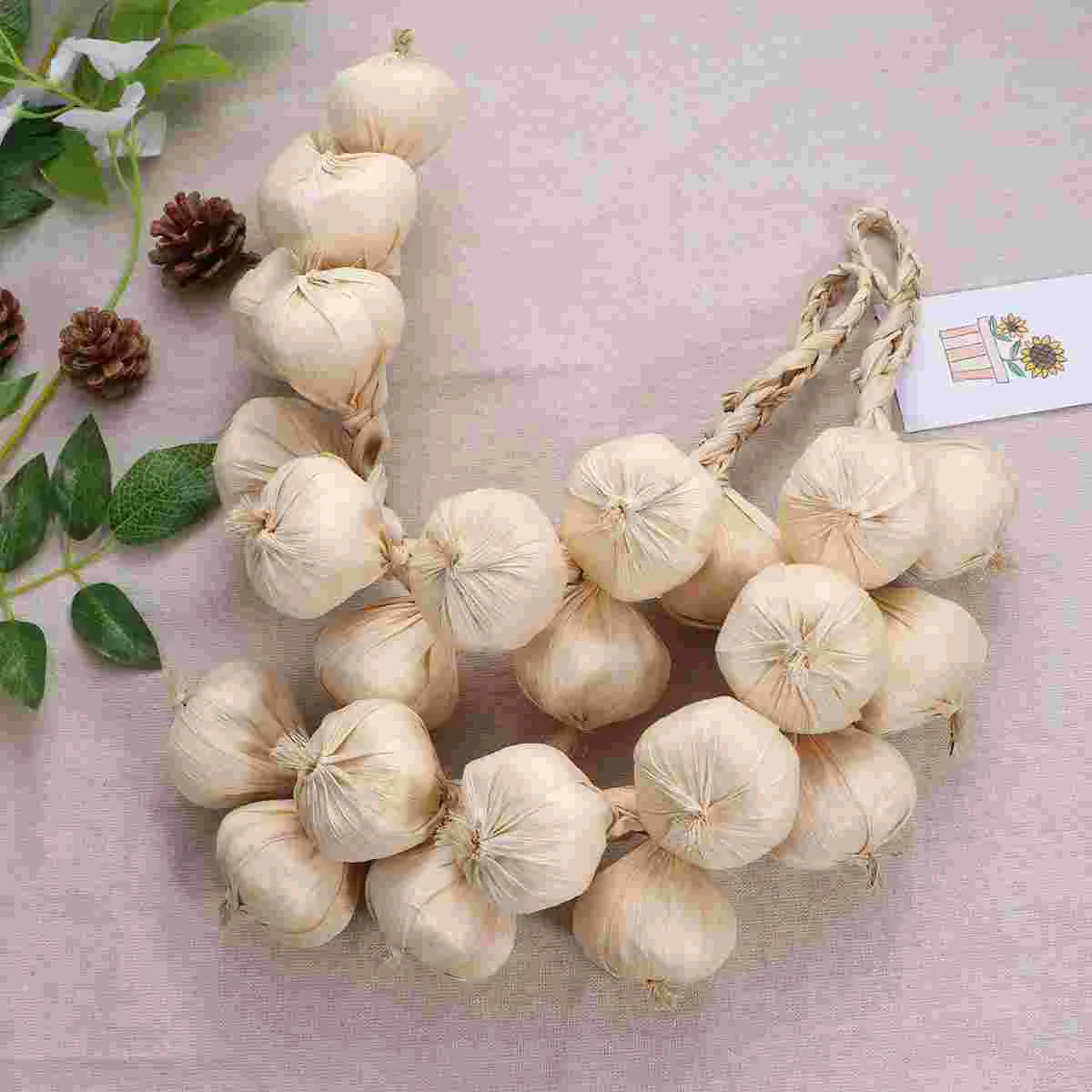 

Garlic Artificial Fake Vegetable String Hanging Strings Lifelike Vegetables Inch Props Photography Onionnecklace Model White