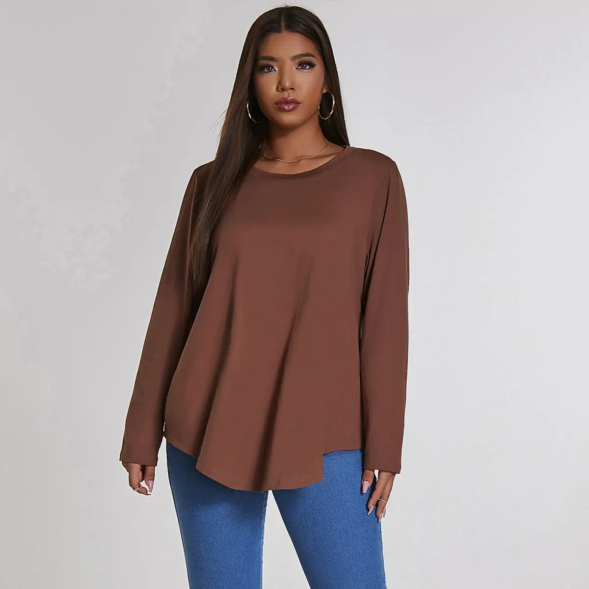 Plus Size Blouse Large Size T-shirts for Fashion Women 4xl Elegant Summer 2022 Long Sleeve Oversized Solid Loose Ladies Tops