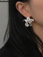 kshmir 2022 unique design metal flower earrings womens dark high grade earrings womens jewelry accessories gift