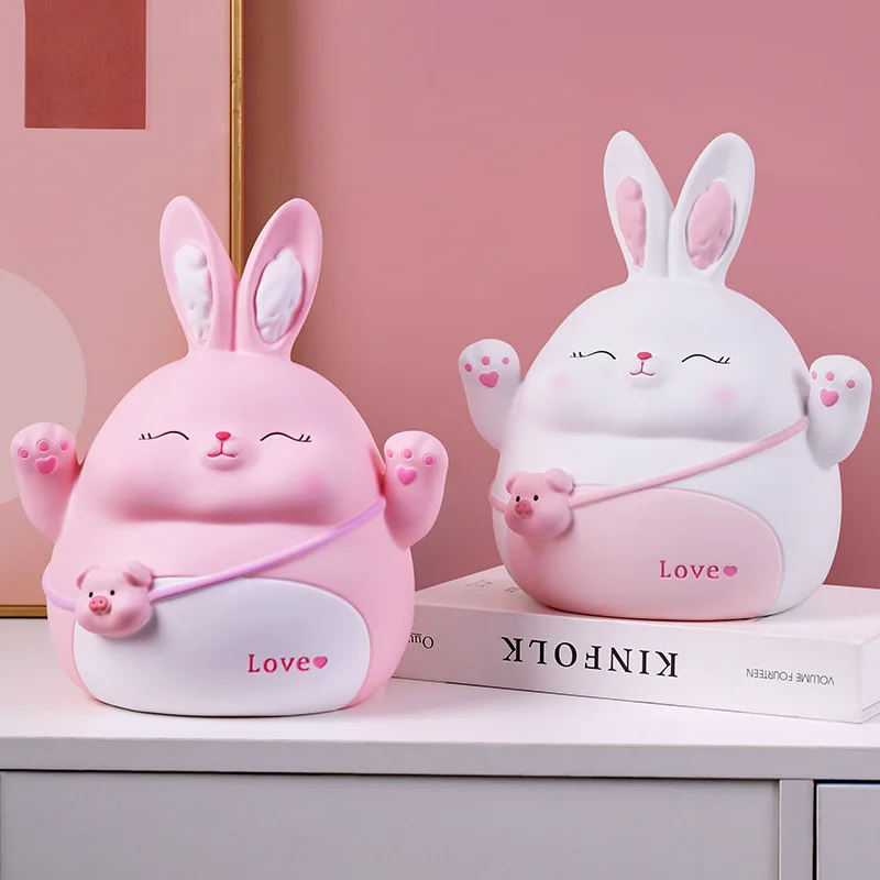 

New Large Rabbit Piggy Bank Children's Toys Money Jar Change Pot Lucky Cat Coins Saving Money Box Desktop Decoration Ornaments