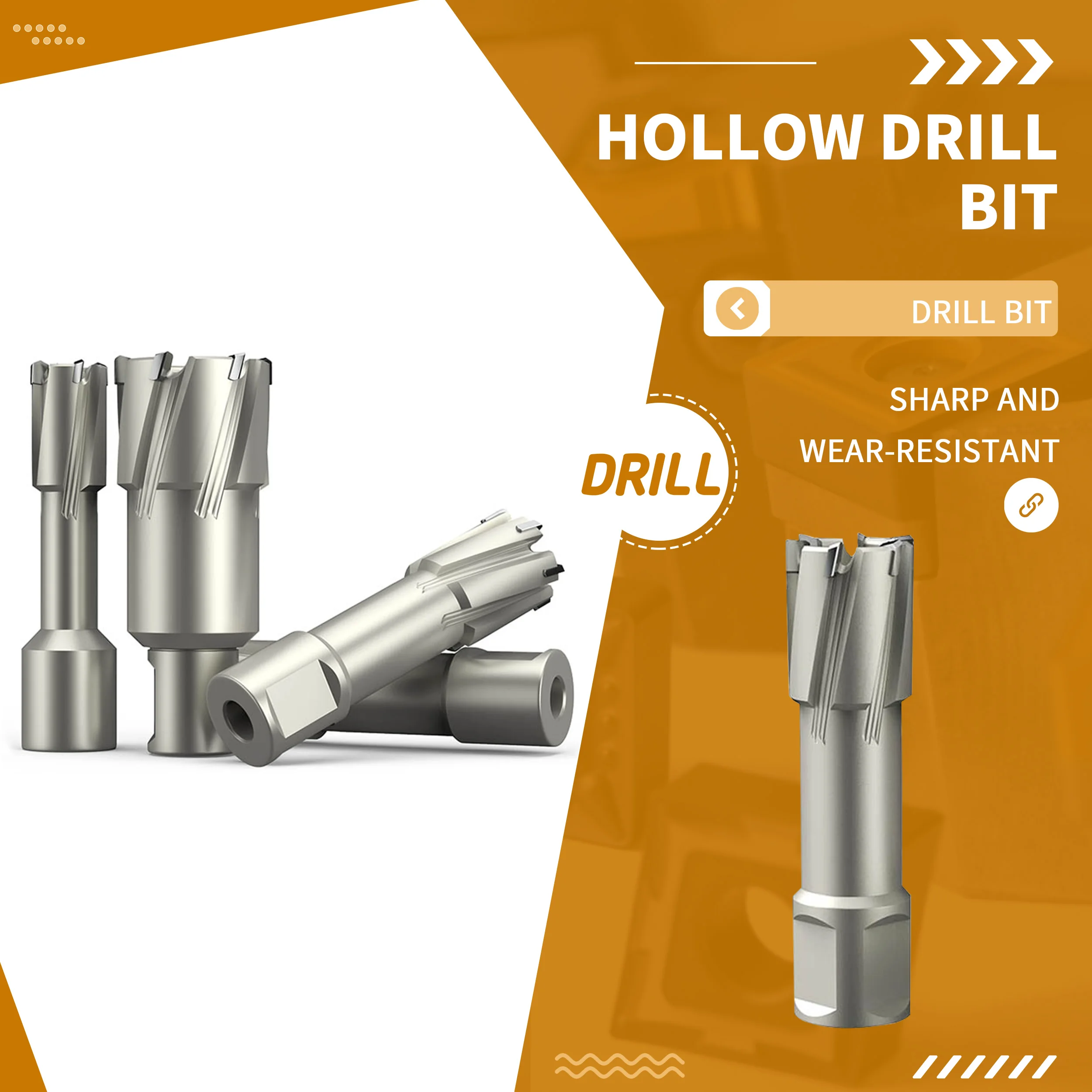 

35mm 50mm Hollow Drill Bit Stainless Steel Perforated Metal Thick Steel Plate Alloy Open Hole Opener Reaming Magnetic Drill Bit