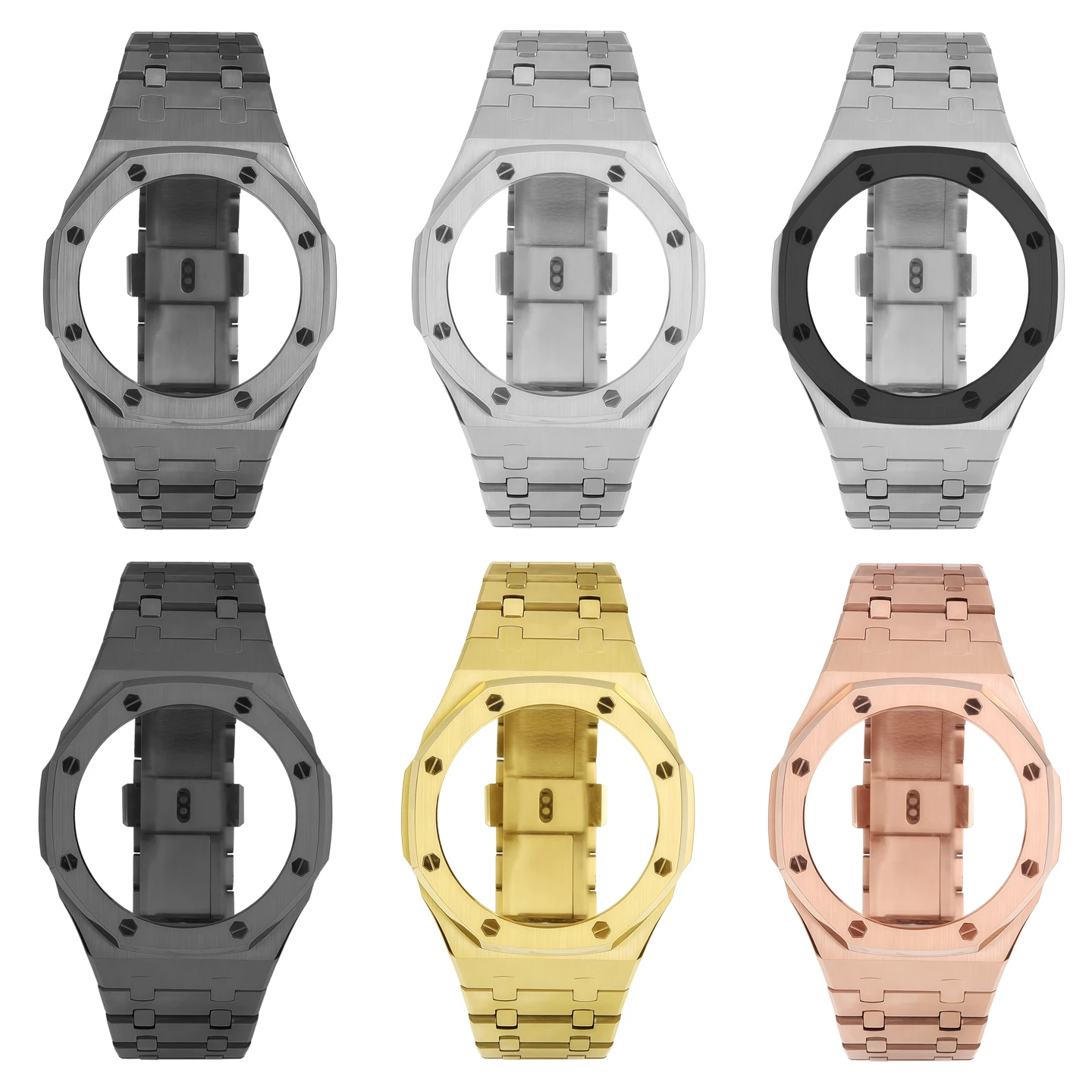 Подходит для Casio Octagonal Farm Oak GM-2100GBM-2100, корпус из нержавеющей стали + ремешок, аксессуары для модификации часов GM2100. (art.: 3920db1cd67d4) - 3920db1cd67d4