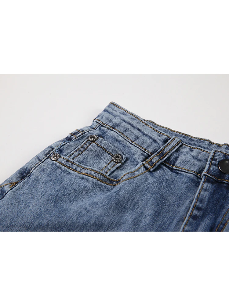 2021 осенние рваные джинсы-карандаш женские уличные модные облегающие брюки с