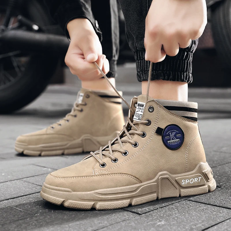 

New High-top Martin Boots Fashionable and Comfortable Men's Motorcycle Boots Trendy Casual Men's Boots Outdoor Walking Boots