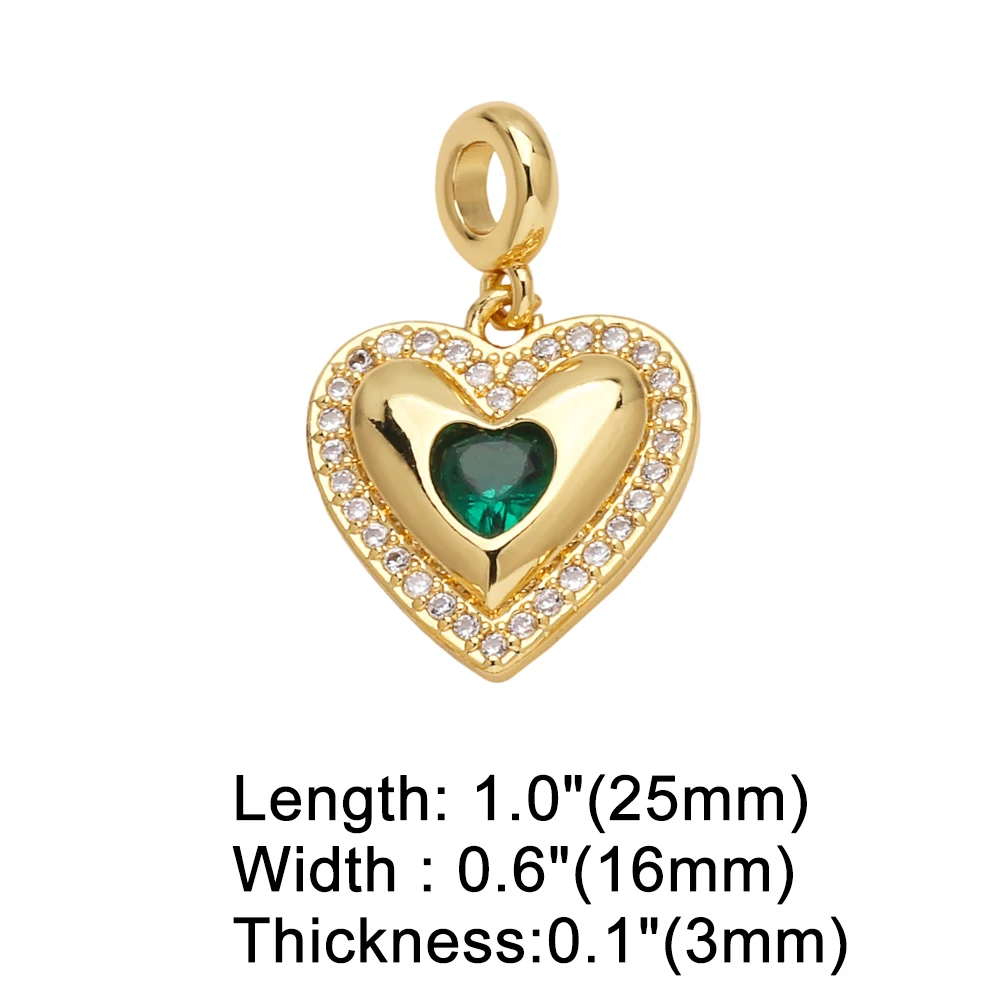 OCESRIO многоцветный кристаллический кулон в форме сердца для ожерелий медное