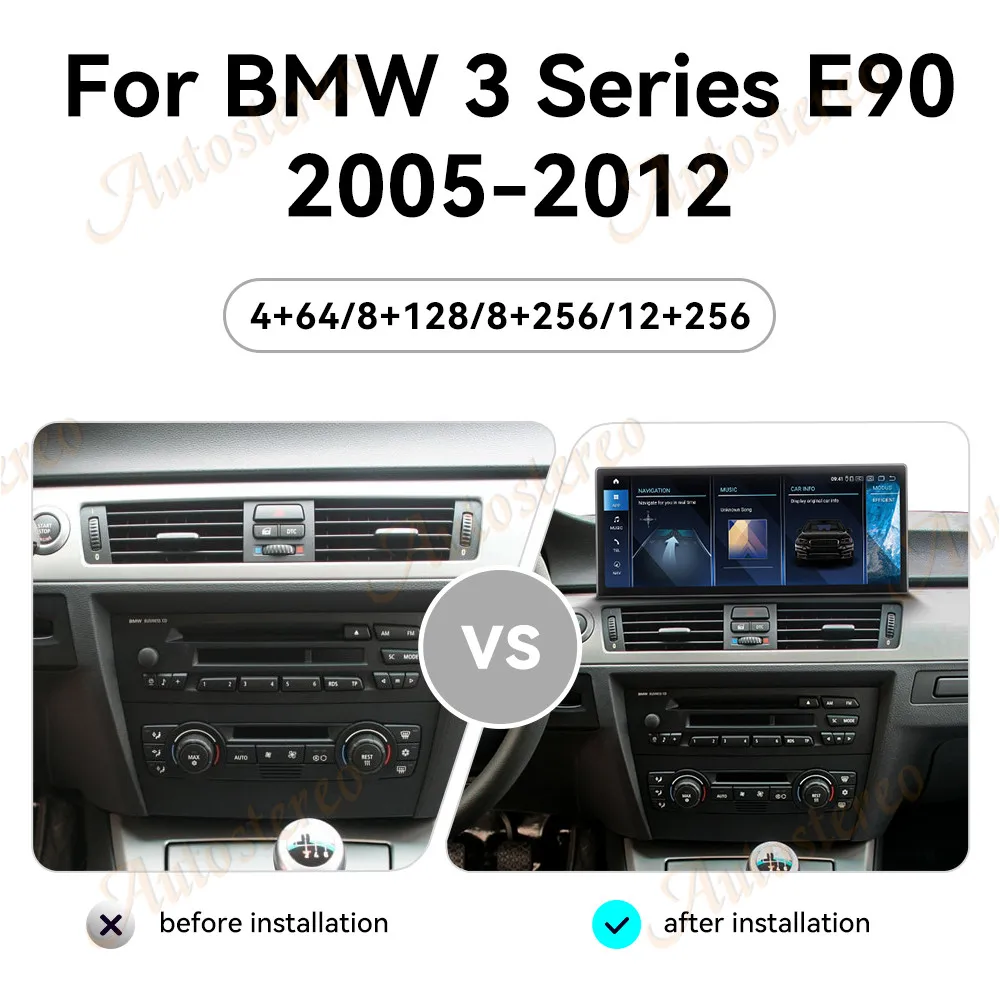 12 + 256 ID8 Carplay Android 13 для BMW 3 серии E90 E91 E93 2005-2012 Автомобильный мультимедийный плеер