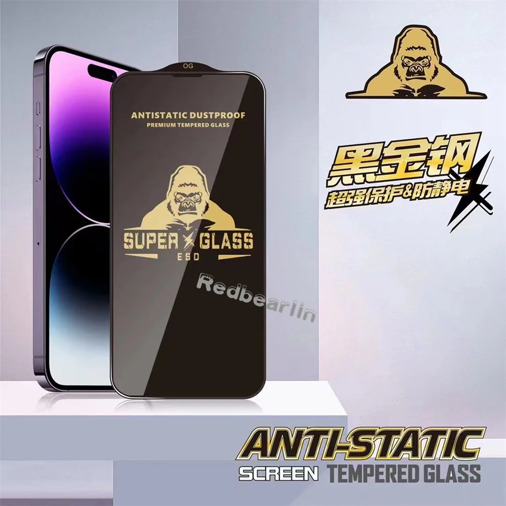 20/50Pcs ESD Anti-Static Super Glass Tempered Glass Hardness Screen Protector For iPhone X XR Xs max 11 12 13 14 Pro max