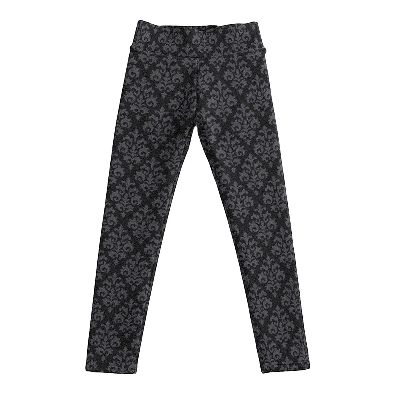 Leggings For Womens Casual Pants Elastic High Waist Retro Pattern Printed Fleece Lined Capris Thermal Women's Thermal Underwear