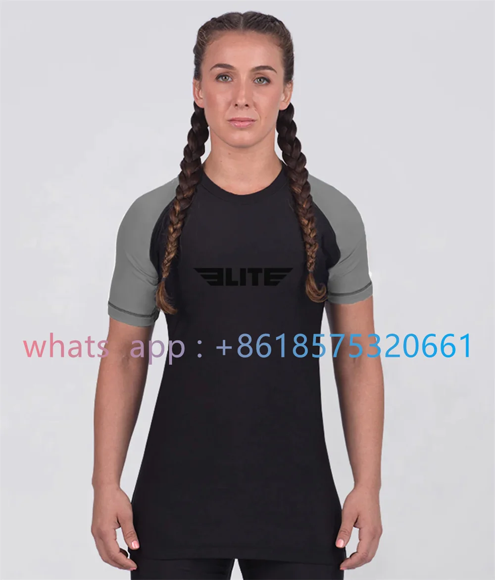 

Women's Short Sleeve Jiu Jitsu Bjj Rash Guard Surf Rash Guard Surfing Diving Swimwear Tight T-shirt Snorkeling Skins Top 2023