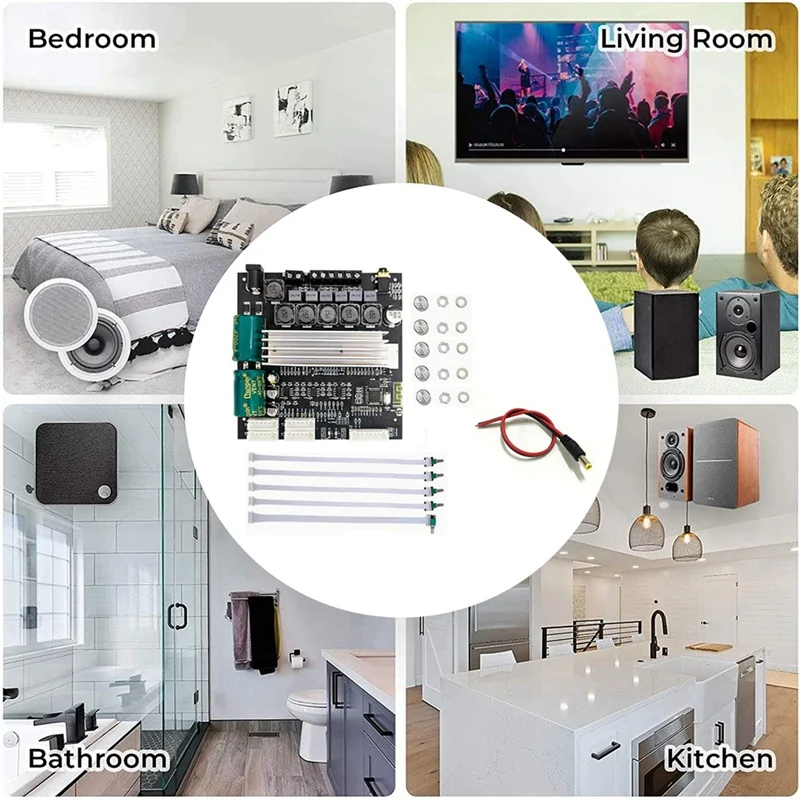 

1 компл. BT5.1 TPA3116D2 50Wx2 + 100 Вт TWS коробка искусственная Плата усилителя 2,1 канальная Плата усилителя звука