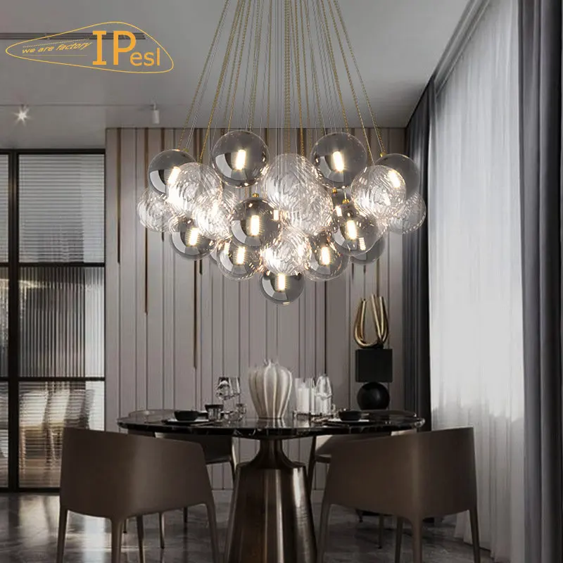 IPesl-Lámpara Led de cristal para salón, candelabros de lujo para dormitorio, sala...
