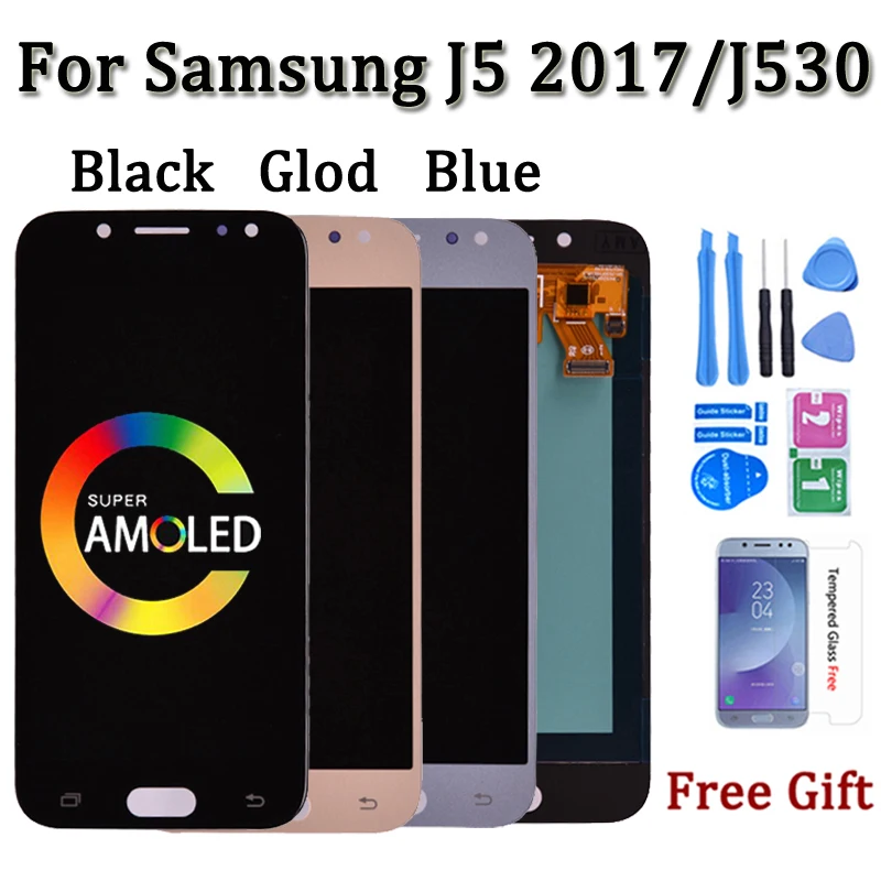 

Дисплей с тачскрином для Samsung Galaxy (J5 2017/ J530/ J530F/ J5 Pro 2017/ J5 Duos), Super Amoled, инструменты в подарок