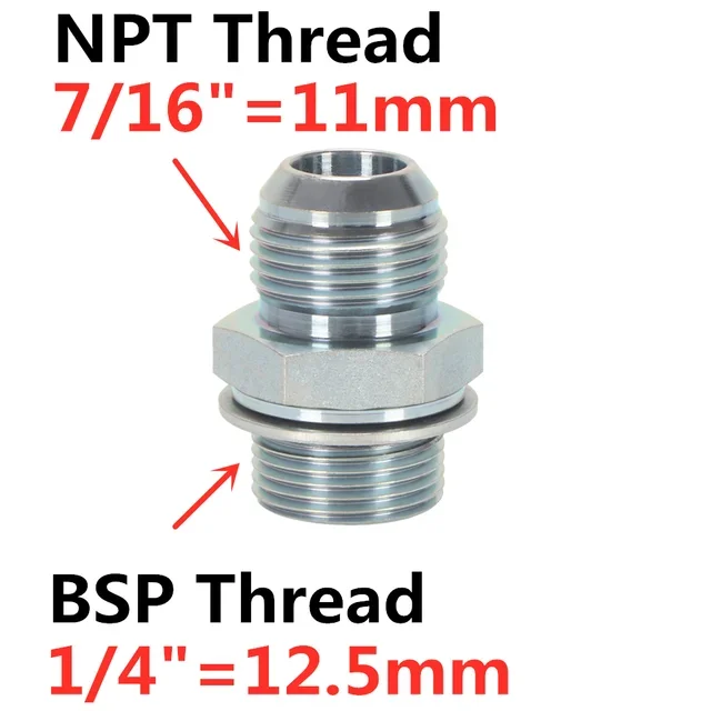

Гидравлический соединитель NPT 7/16 9/16 U3/4 7/8 на BSP 1/8 1/4 3/8 1/2