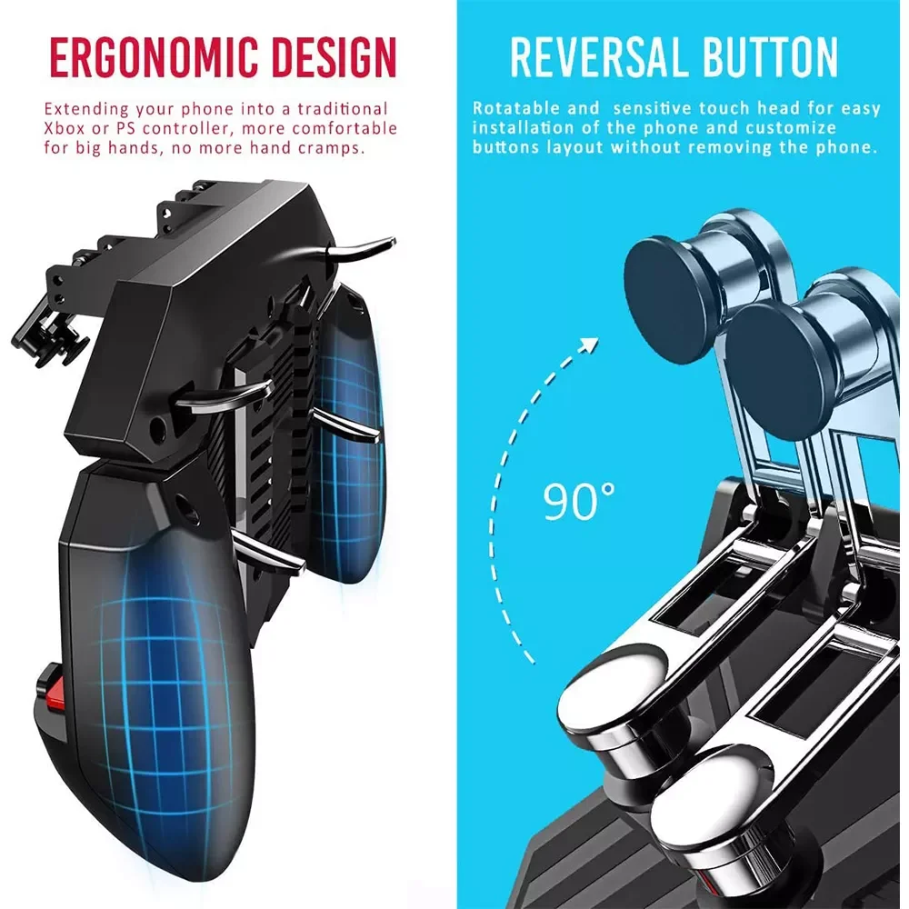 

2023PUBG Controller AK77 Six Finger Gamepad For iPhone Android PUBG Mobile Controller L1 R1 Shooter Triggers Fire Joystick Game