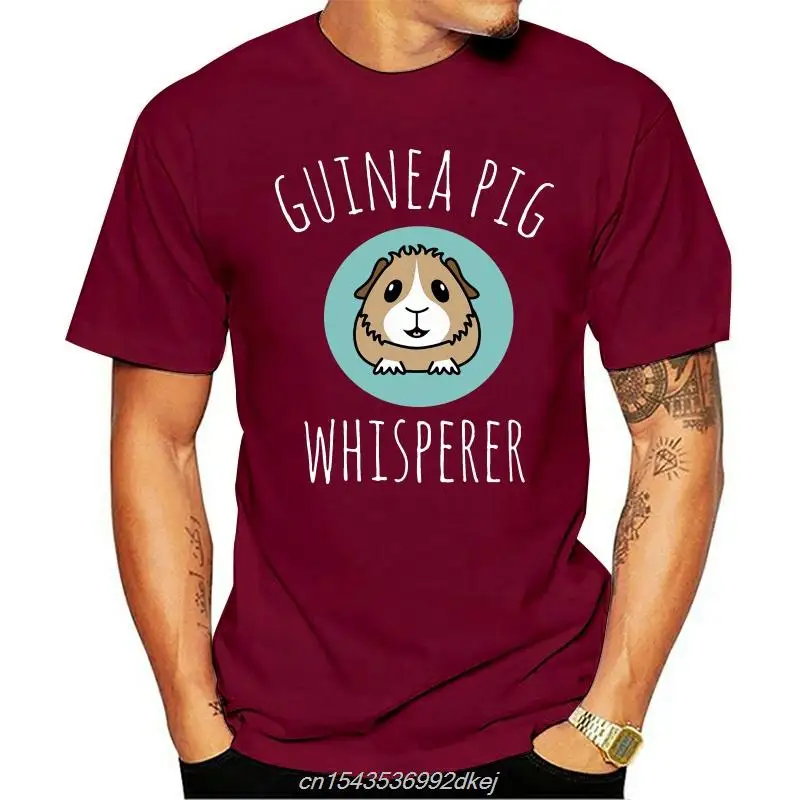

Men Tshirt Cute Guinea Pig Whisperer Gift Design T Shirt Women T-shirt Tees Top Cartoon Casual Short O-neck Broadcloth