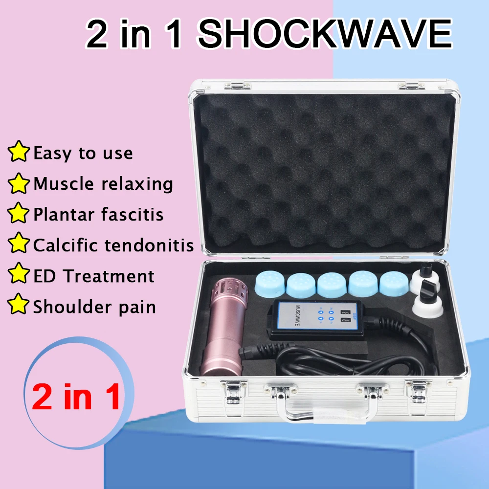 

Shockwave Therapy Machine External Physiotherapy Shock Wave Instrument Chiropractic Tools 2in1 Effective Pain Relief Body Relax