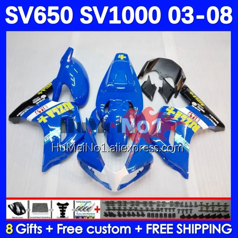 

SV1000S For SUZUKI SV650S SV650 SV1000 S 26No.5 SV 650S 1000S 03 04 05 06 07 08 2003 2005 2006 2007 2008 Fairings RIZLA blue