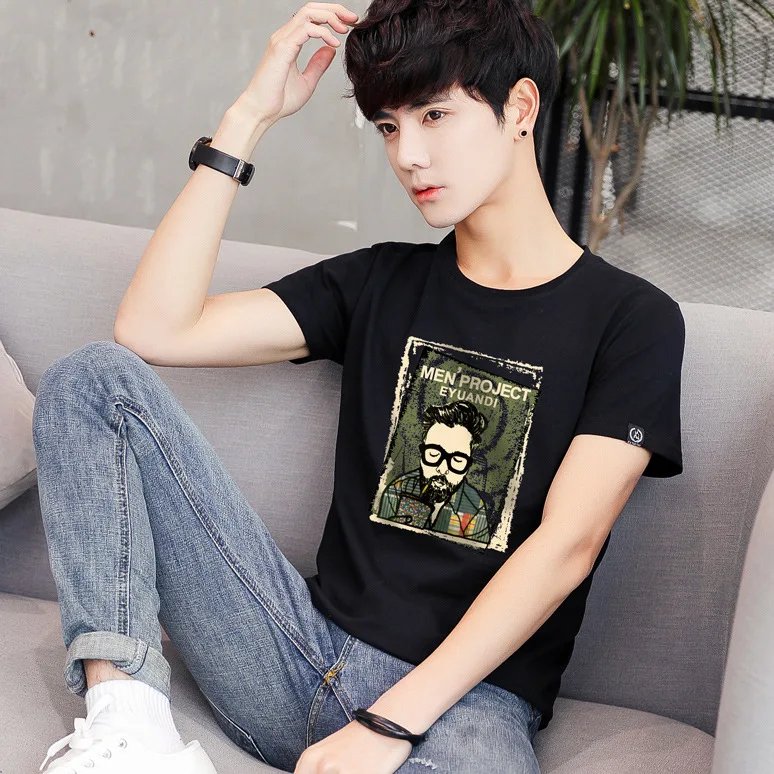 

11998 100% cotton digging the moon print funny mens o-neck t shirts fashion men's tops men T-shirt cool men tshirt male men tee