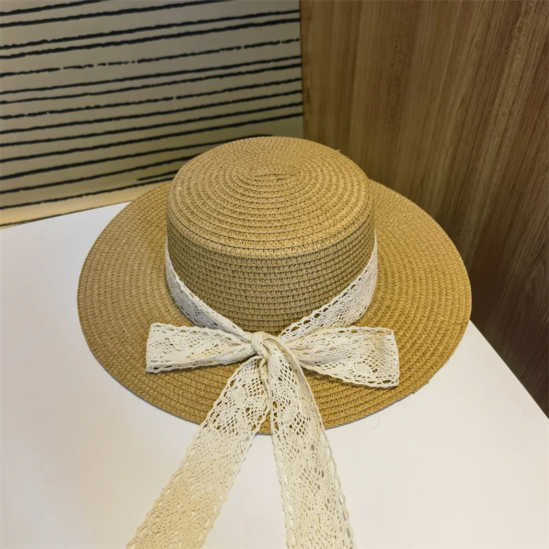 

Шляпа женская Соломенная, Пляжная Панама цвета хаки, с бантом, элегантная, лето