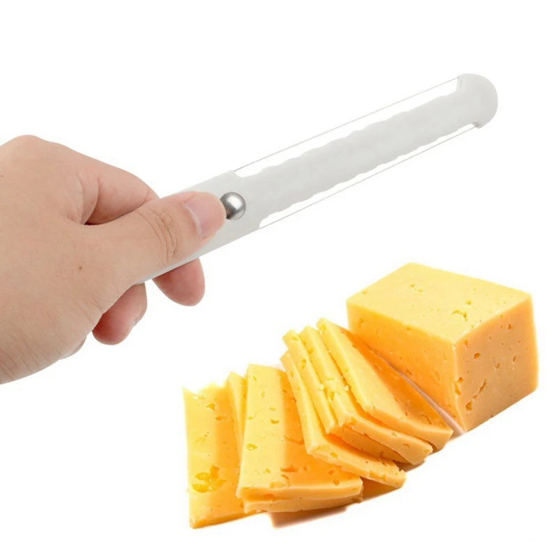 

1pc Cheese Slicer Butter Peeler Cutter Tool Wire Thick Hard Soft Handle Plastic Bread Cheese Slicer Knife Slicing Baking Tools