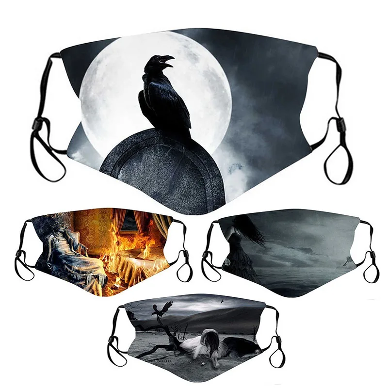 

Ужасные Маски для взрослых с животными уличная многоразовая маска для лица Защита для Хэллоуина смешная маска для рта