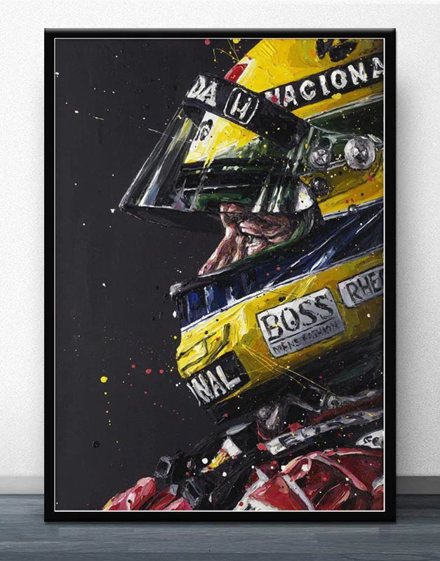 

Плакаты и принты Elton Senna F1 Formula Car, настенные художественные картины на холсте, популярное Ретро украшение комнаты, картина в эстетическом сти...