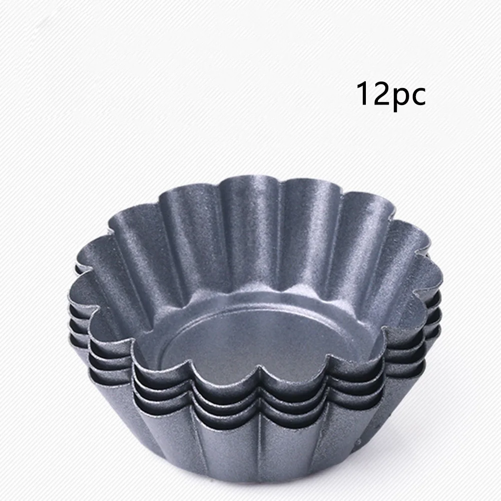 

6.5cm Non Stick Fluted DIY Accessories No Toxic Kitchen Tool Mini Tins Carbon Steel Baking Home Round Heat Resistant Cake Mold