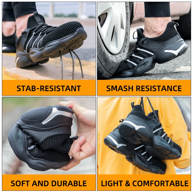 2023 New Summer Breathable Girl Sport Safety Shoes  Anti-Puncture Building Work  Sneaker For Women Mesh Safety Boots Female