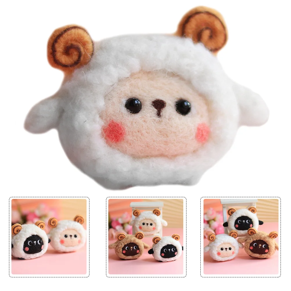 

1 Set DIY Sheep Doll Wool Felt Sheep Shape Ornaments Wool Felt DIY Accessories