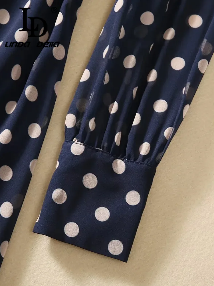 LD LINDA DELLA 2024 осеннее Дешевое Повседневное платье женское с длинным рукавом и