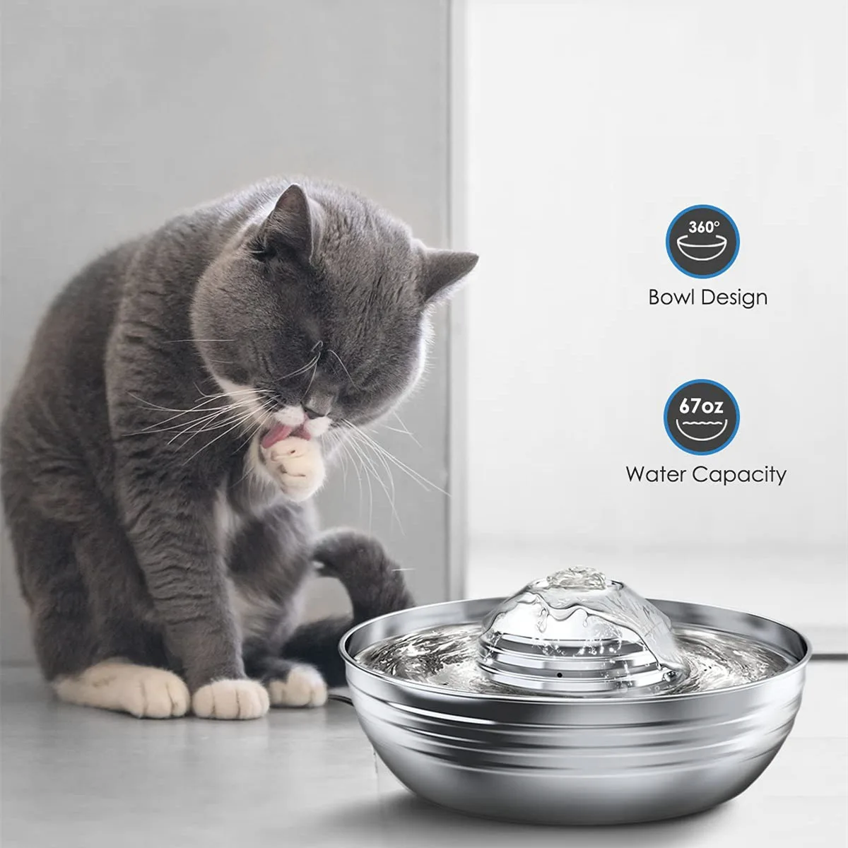 

Автоматический питьевой фонтан для кошек, нержавеющая сталь, интеллектуальный бесшумный, для домашних животных