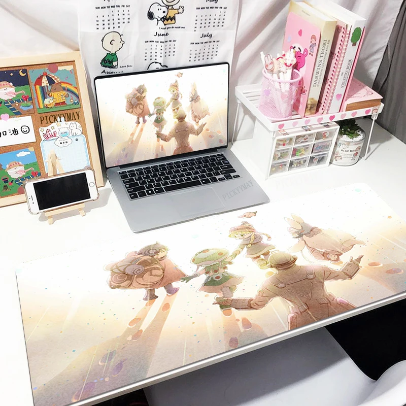 

Made In Abyss Large Mouse Mat Gaming Mousepad Big Gamer Mousepads 50x100cm Rubber Keyboard Mats Desk Pad HD Mouse Pads