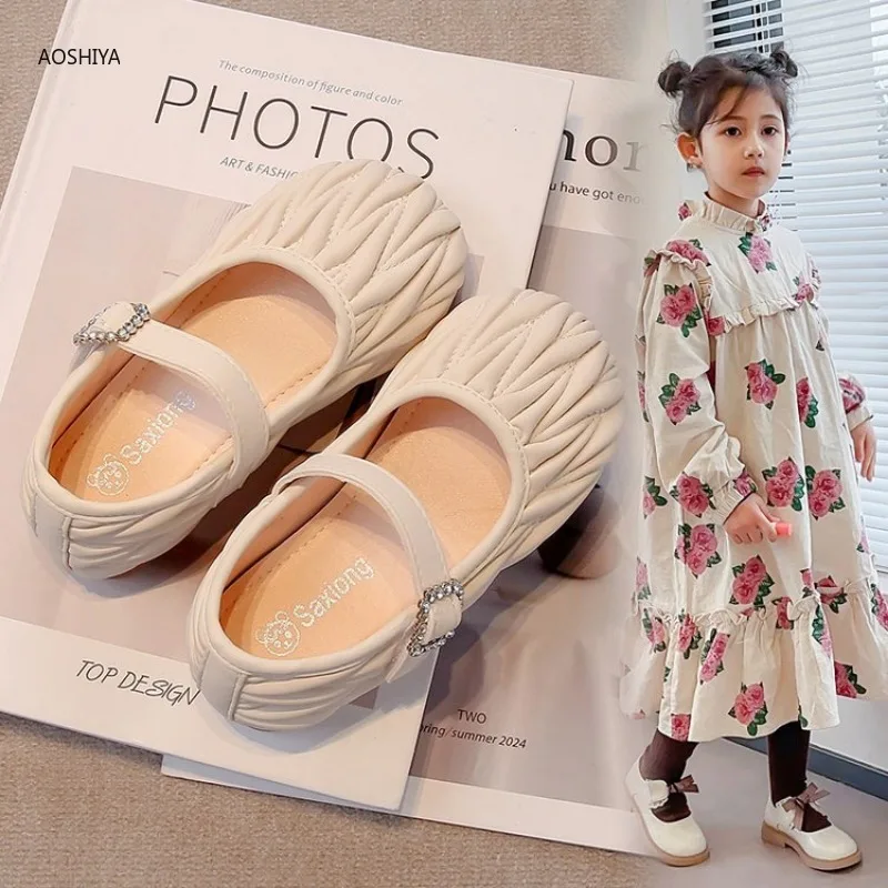 Детская обувь для девочек новинка 2024 летняя детская на плоской подошве лоферы в