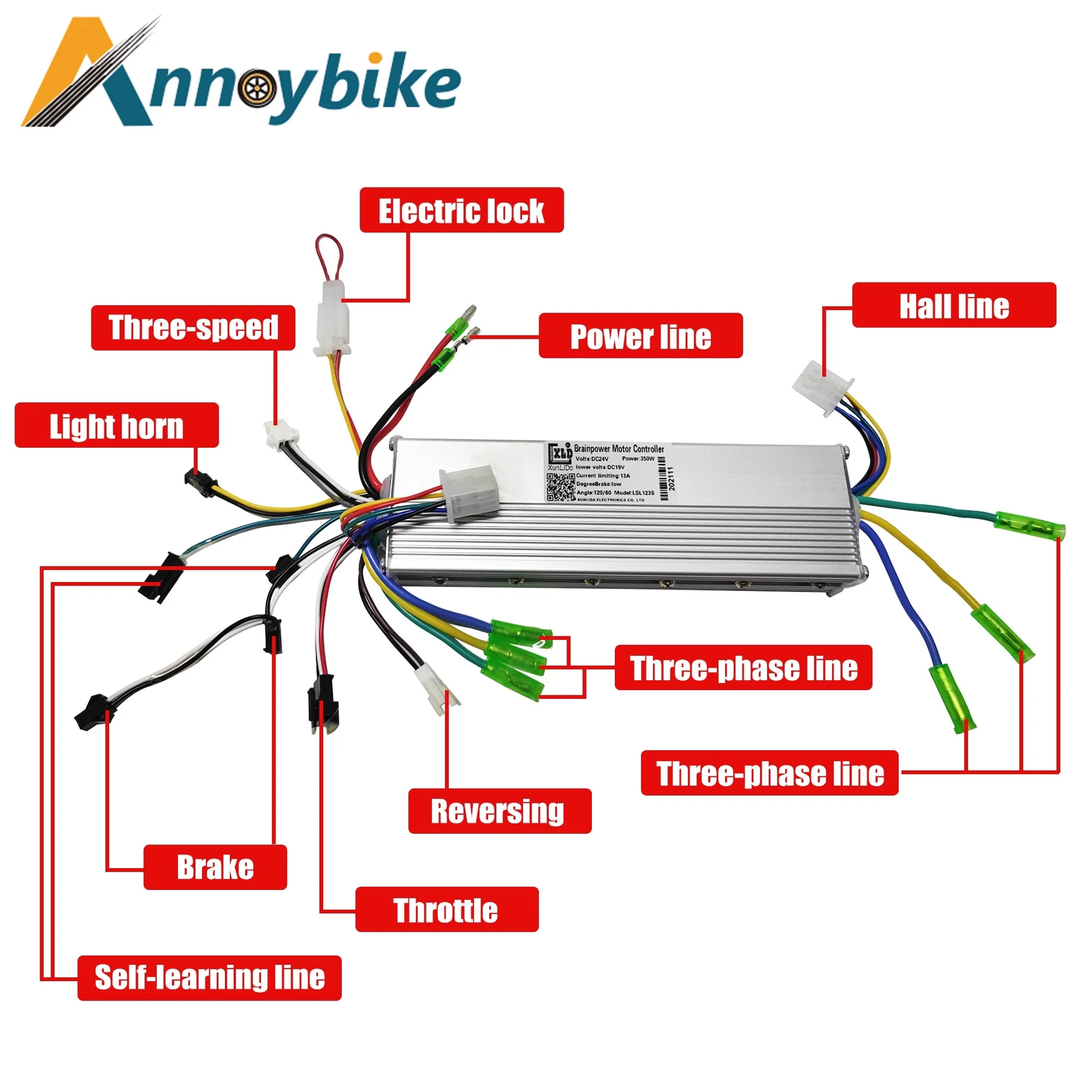 

Electric Bicycle Parallel Controller 36V48V 500W 800W1000W Scooter Modified Dual Drive Motor XLD Controller Accessories