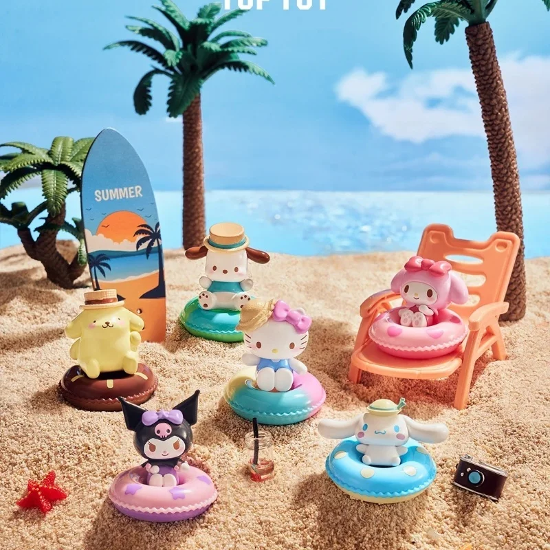 Toptoy Sanrio семейные мини-фигурки в виде кругов для плавания миниатюрные зерна моэ