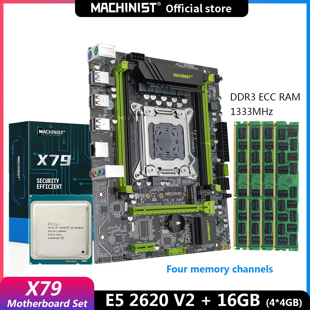 Комплект материнской платы MACHINIST X79 для настольного компьютера с ЦПУ LGA 2011 Xeon E5 2620