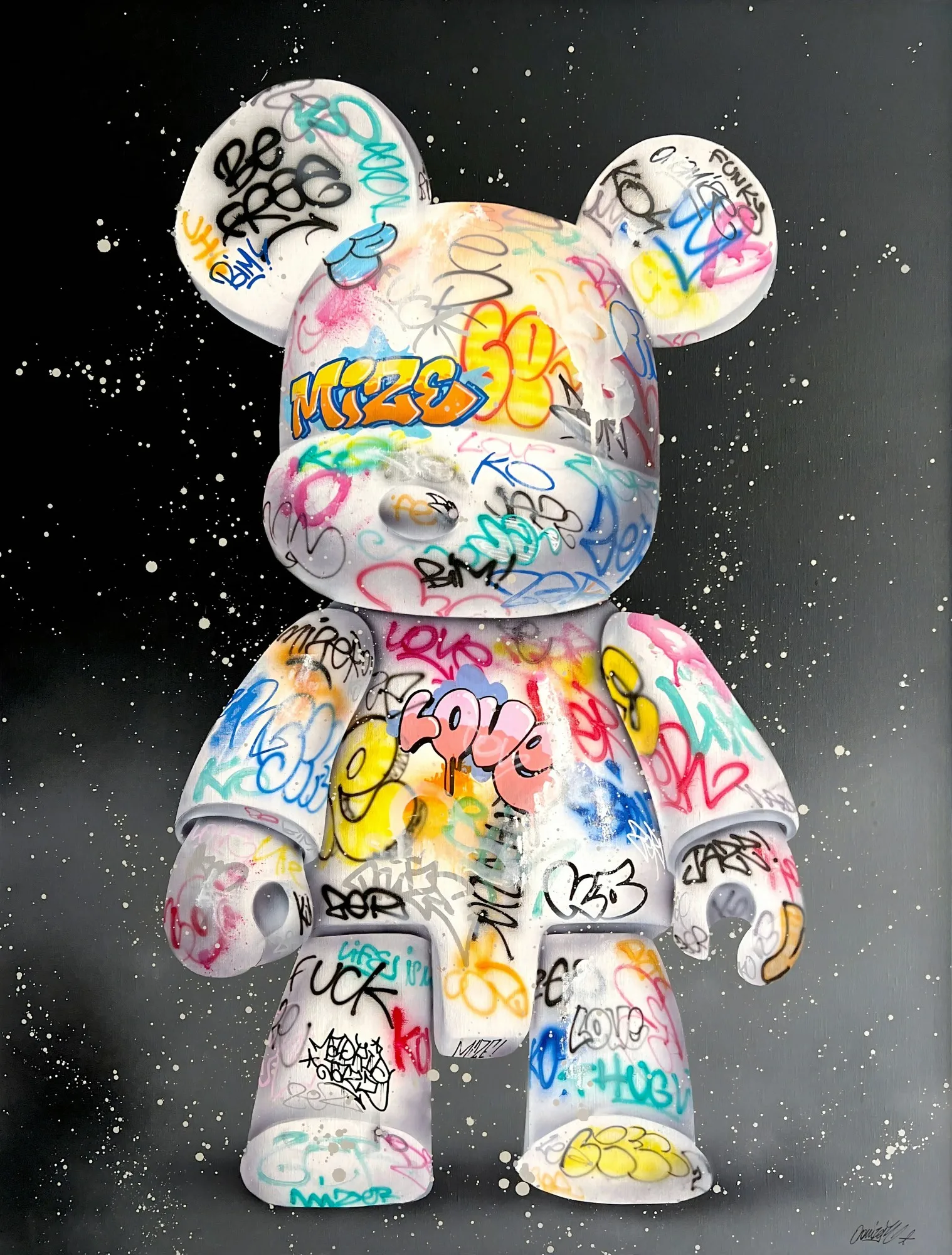 

Печать на холсте Cartoon Cute Beer Graffiti