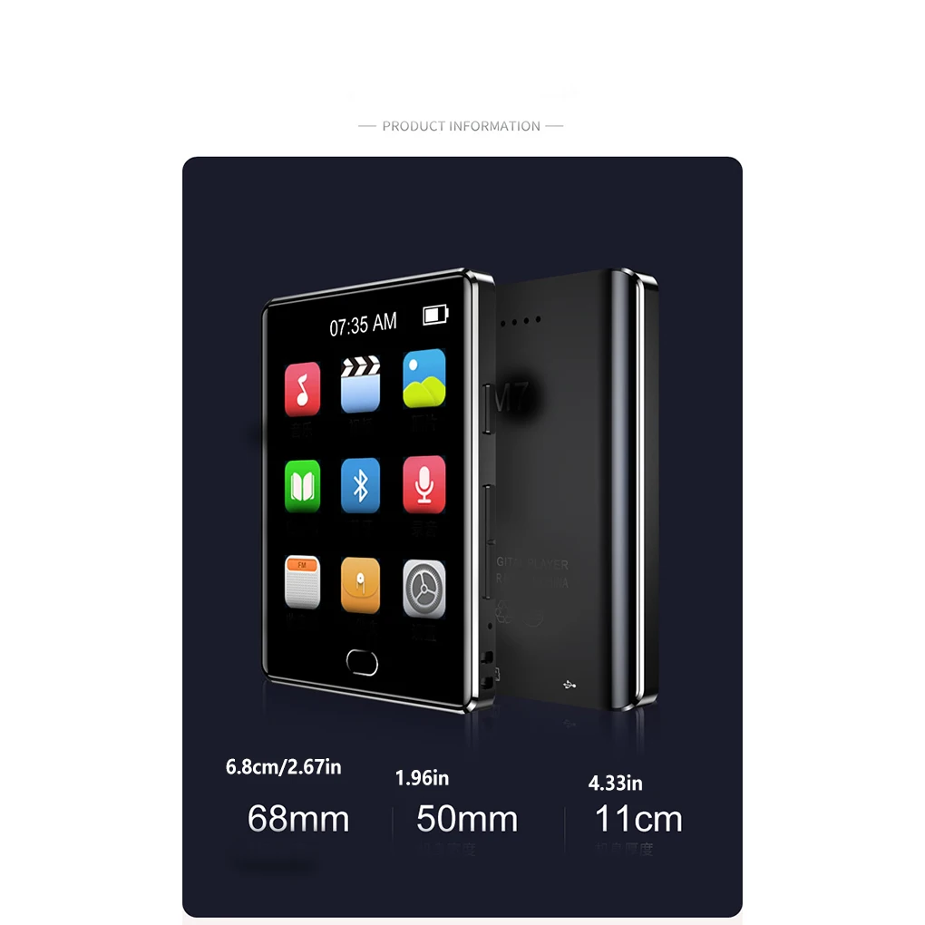 

Аудиоплеер с сенсорным полноэкранным функцией 2.5 беспроводное устройство записи голоса, мужской спортивный автомобиль для офиса и спальни