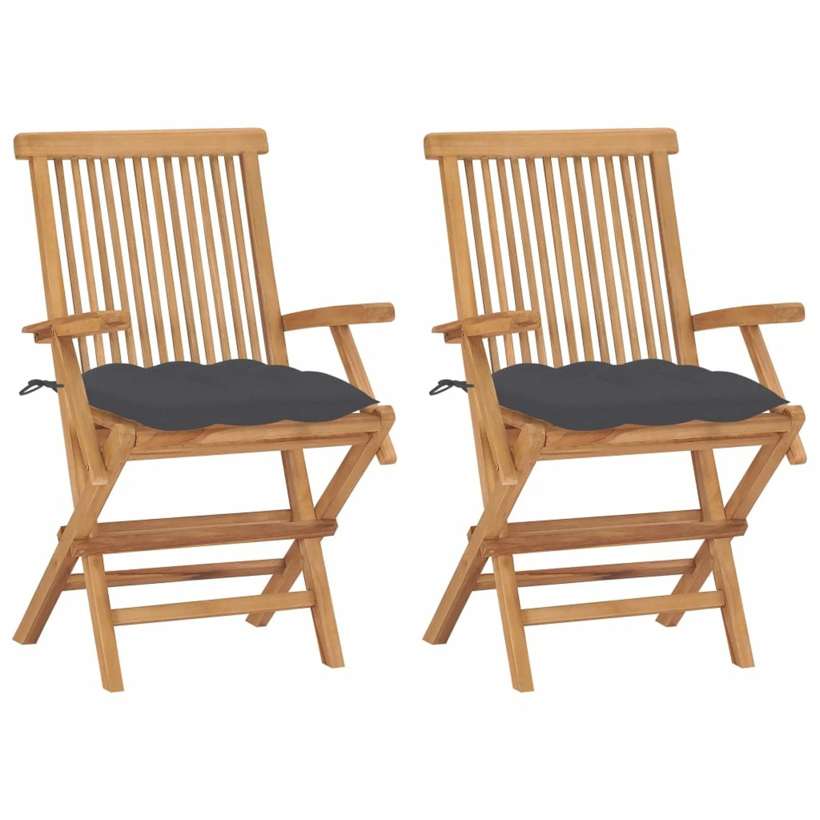 

Patio Chairs with Anthracite Cushions 2 pcs Solid Teak Wood