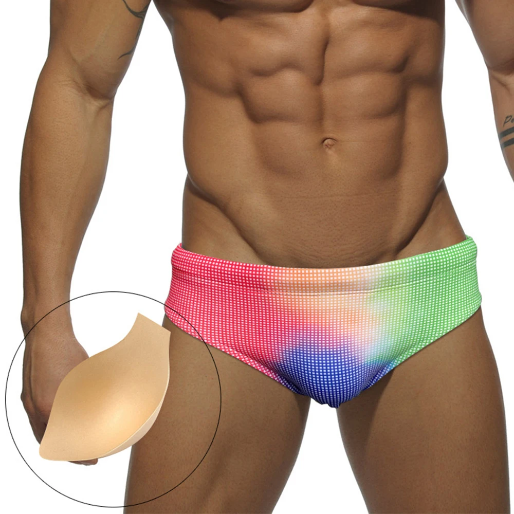 

Men's Swimming Trunks Summer Quick Dry Soft Breathable Beach Bikini Swim Shorts Briefs Swimwear With Sponge Pad Surfing Briefs