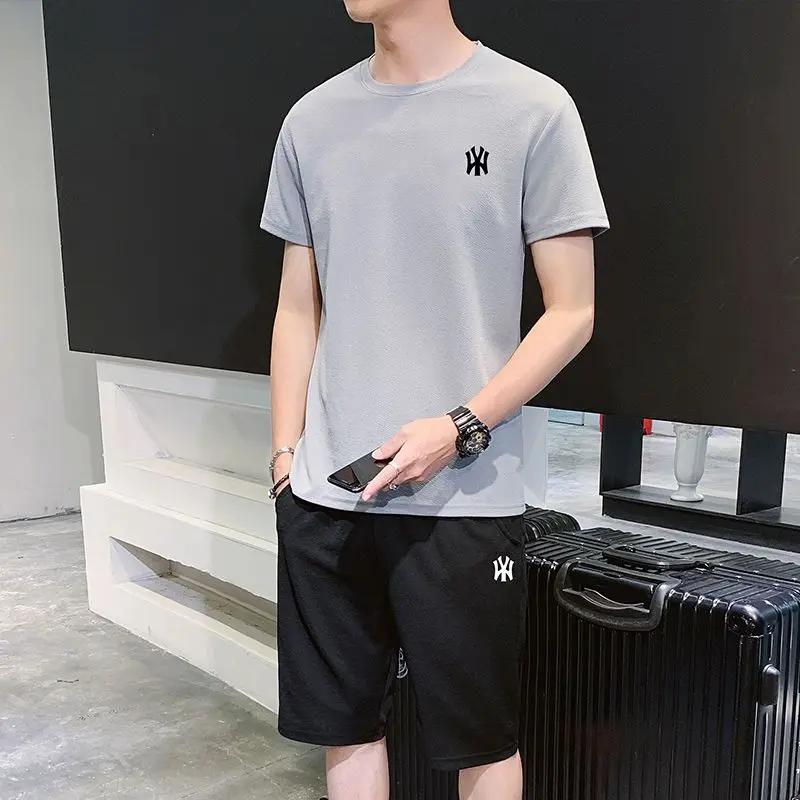 2023 summer new Luxury goods casual suit men's fashion trend youth short sleeve shorts sports