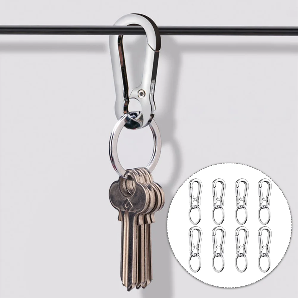 8-комп. зажим для ключей с кольцевым карабином большой и роскошный металлический
