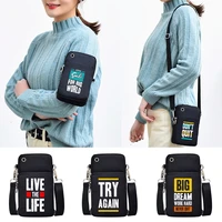 women mini messenger bag fashion small cell mobile phone pocket bag phrase print shoulder bags wristlets card package 2022 new